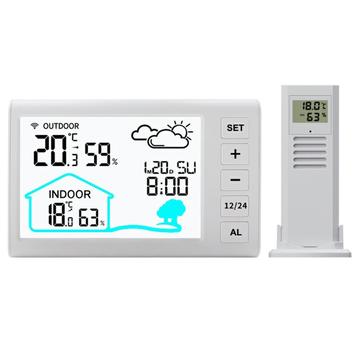 Multifunctional Wireless Weather Station w. Alarm Clock - Indoor & Outdoor