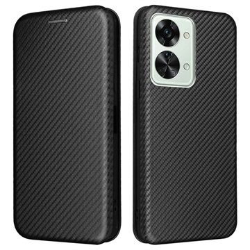 OnePlus Nord 2T Flip Futrola - Carbon Fiber - Crna