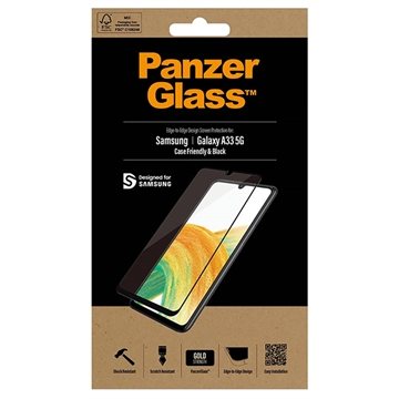 Samsung Galaxy A33 5G PanzerGlass Case Friendly Zaštitno Kaljeno Staklo - 9H - Crne Ivice