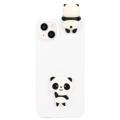 3D Cartoon iPhone 14 Plus TPU Maska - Bela Panda