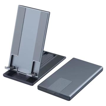 Phone Stand Adjustable Aluminium Tablet Desktop Holder Fully Foldable Phone Cradle Dock Office Accessories - Black