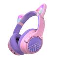 PowerLocus Bobo Cat Ears Wireless Headphones for Kids - Pink / Purple