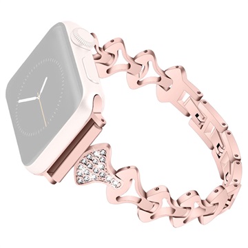 Rhinestone Fan-shaped Apple Watch Ultra 2/Ultra/10/9/8/SE (2022)/7/SE/6/5/4/3/2/1 Strap - 49mm/46mm/45mm/44mm/42mm - Pink