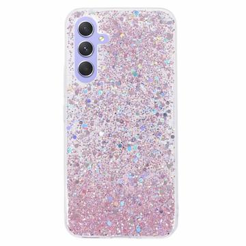 Samsung Galaxy A05s Glitter Flakes TPU Maska - Roze