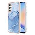 Samsung Galaxy A25 Marble Pattern Galvanizirana IMD TPU Maska - Plava