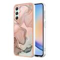 Samsung Galaxy A25 Marble Pattern Galvanizirana IMD TPU Maska - Roza