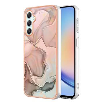 Samsung Galaxy A25 Marble Pattern Galvanizirana IMD TPU Maska - Roza