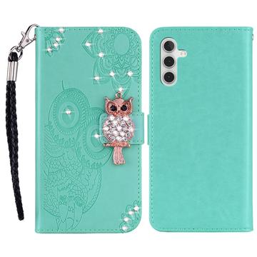 Samsung Galaxy A25 Owl Rhinestone Wallet Case