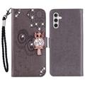 Samsung Galaxy A54 5G Owl Rhinestone Wallet Case