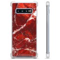 Samsung Galaxy S10+ Hibridna Maska - Crveni Mermer