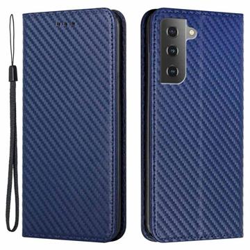 Samsung Galaxy S23 5G Futrola-Novčanik - Carbon Fiber - Plava