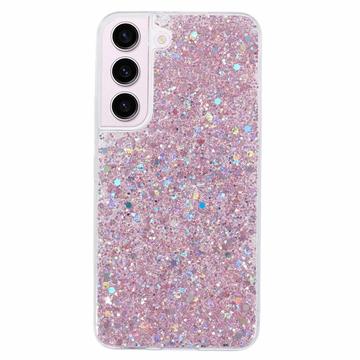 Samsung Galaxy S23 Glitter Flakes TPU Maska - Roze