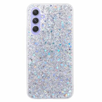 Samsung Galaxy S24 FE Glitter Flakes TPU Maska - Srebrna