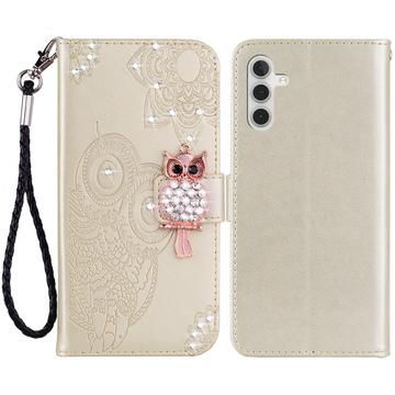 Samsung Galaxy S24+ Owl Rhinestone Wallet Case