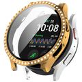 Samsung Galaxy Watch7 Dekorativni Veštački Dijamant Maska sa Zaštitnim Staklom - 44mm - Zlatna