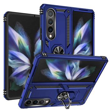 Samsung Galaxy Z Fold4 Hibridna Maska sa Metalnim Postoljem - Plava