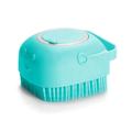 Soft Dog/Cat Bath Brush with Shampoo Dispenser - Blue