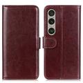 Sony Xperia 1 VI Wallet Case with Magnetic Closure - Brown