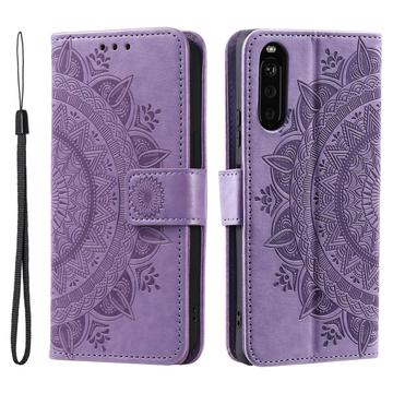 Sony Xperia 10 VI Mandala Series Futrola-Novčanik - Ljubičasta