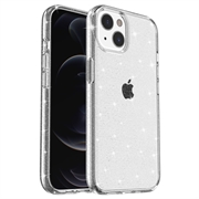 iPhone 15 Stylish Glitter Series Hibridna Maska - Bela