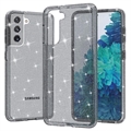 Samsung Galaxy S21 5G Stylish Glitter Series Hibridna Maska - Siva