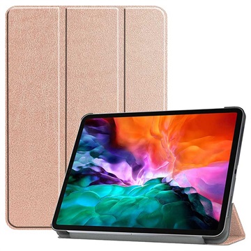 Tri-Fold Serija iPad Pro 12.9 2021/2022 Smart Maska na preklop - Zlatno Roze