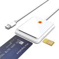 USB 2.0 Smart Card Reader - SIM, ID, Bank Card - White