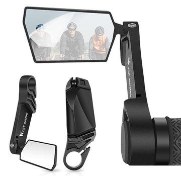 WEST BIKING YP0720037 2Pcs Bike Rearview Mirror 360 Degree Rotation Handlebar Folding Mirror