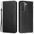 Samsung Galaxy S23 5G Futrola-Novčanik - Carbon Fiber - Crna