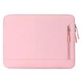 Water Resistant Elegant Oxford Laptop Sleeve w. Side Pocket - 15.6" - Pink