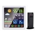 Wireless Weather Station with Color Display & Alarm Clock - Indoor and Outdoor - White