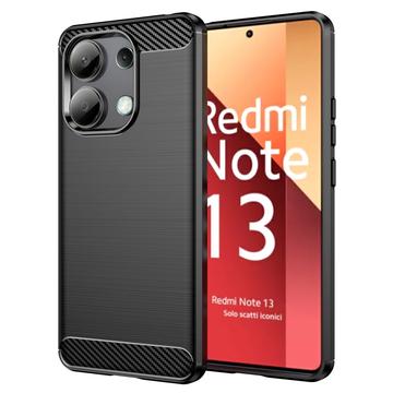 Xiaomi Redmi Note 13 4G Brušena TPU Zaštitna Maska - Ugljenično Vlakno - Crna