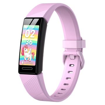 Y99C 0.96" Children Smart Watch IP68 Waterproof Sports Bracelet Multifunctional Health Watch with Step Count/Sleep/Heart Rate Monitoring - Pink