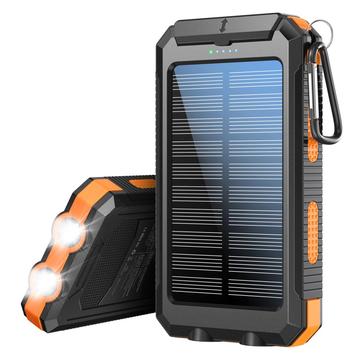 YD-886 Waterproof Solar Power Bank 8000mAh w. Flashlight, Compass - Orange