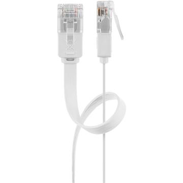 Goobay RJ45 U/UTP CAT 6 Flat Mrežni Kabl - 0.5m - Beli