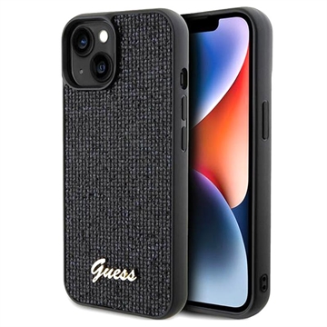 iPhone 15 Guess Disco Metal Script Logo Maska - Crna