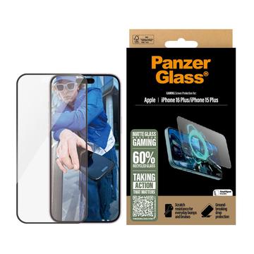 iPhone 15 Plus/16 Plus PanzerGlass Gaming Ultra-Wide Fit EasyAligner Tempered Glass Screen Protector - 9H - Black Edge