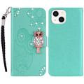 iPhone 15 Plus Owl Rhinestone Wallet Case