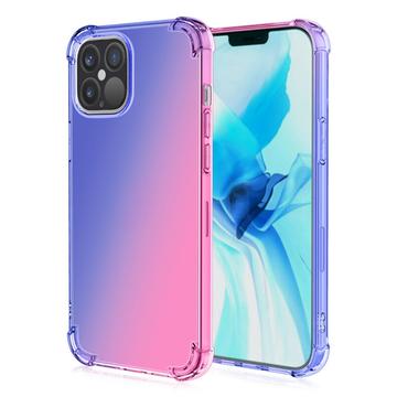 iPhone 15 Pro Gradijent TPU Maska Otporna na Udarce - Plava / Roze