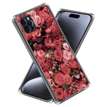 iPhone 15 Pro Max Stylish Ultratanka TPU Zaštitna Maska - Crveno Cveće