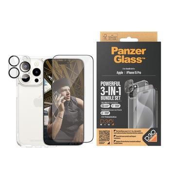 iPhone 15 Pro PanzerGlass 3-u-1 Zaštitni Set - Providni - 9H