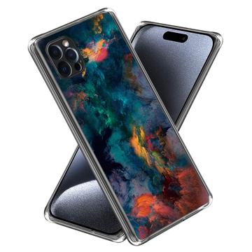 iPhone 15 Pro Stylish Ultratanka TPU Zaštitna Maska - Raznobojni Oblaci