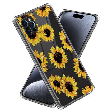 iPhone 15 Pro Stylish Ultratanka TPU Zaštitna Maska - Suncokreti