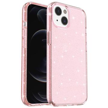 iPhone 15 Stylish Glitter Series Hibridna Maska - Roze