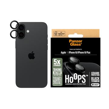 iPhone 16/16 Plus PanzerGlass Hoops Ceramic Camera Lens Protector - Black