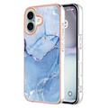 iPhone 16 Plus Marble Pattern Galvanizirana IMD TPU Maska