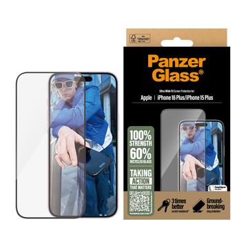 iPhone 16 Plus/15 Plus PanzerGlass Ultra-Wide Fit EasyAligner Zaštitno Staklo - Crne Ivice