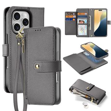 iPhone 16 Pro Dux Ducis Lawa Wallet Leather Case w. Magnetic Cover - Grey