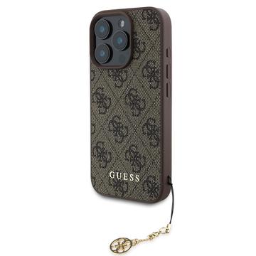 iPhone 16 Pro Guess 4G Charms Collection Hibridna Maska - Braon