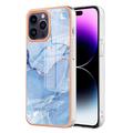 iPhone 16 Pro Marble Pattern Galvanizirana IMD TPU Maska